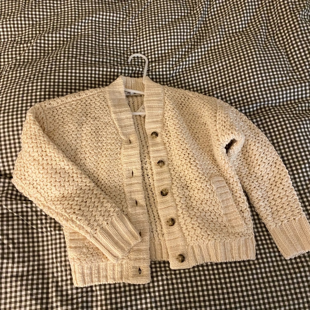Chunky Knit Cream Cardigan